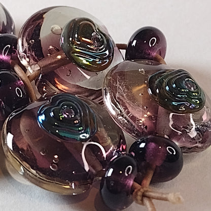 Stepped heart brass texture plate Jolene Beads