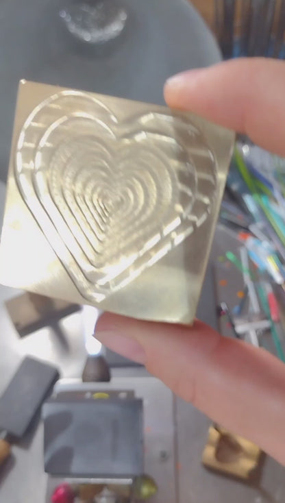 Stepped heart brass texture plate