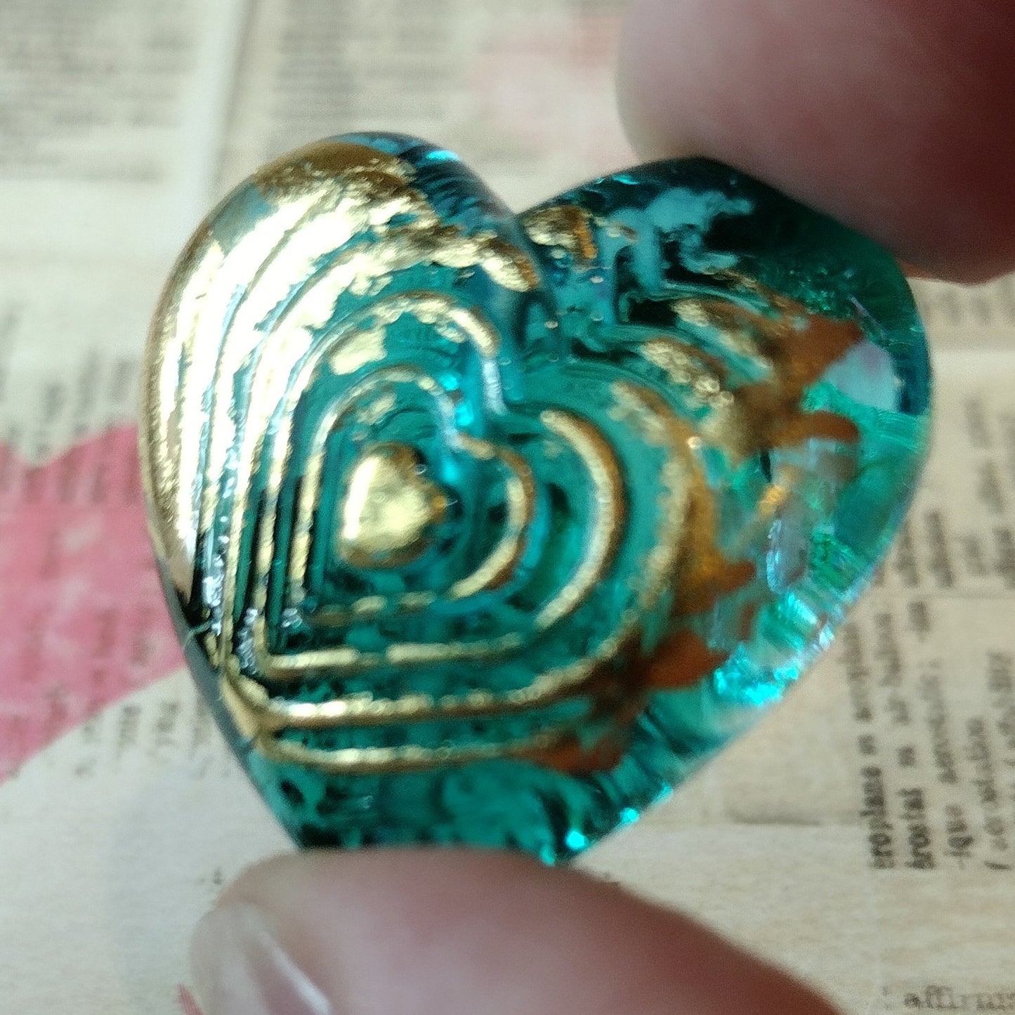Concentric heart brass texture plate - pre-order Jolene Beads