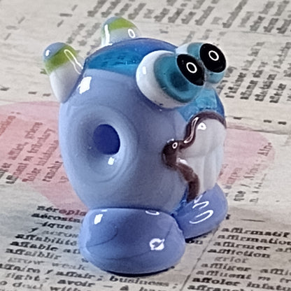 Brook - blue and aqua little monster bead Jolene Beads