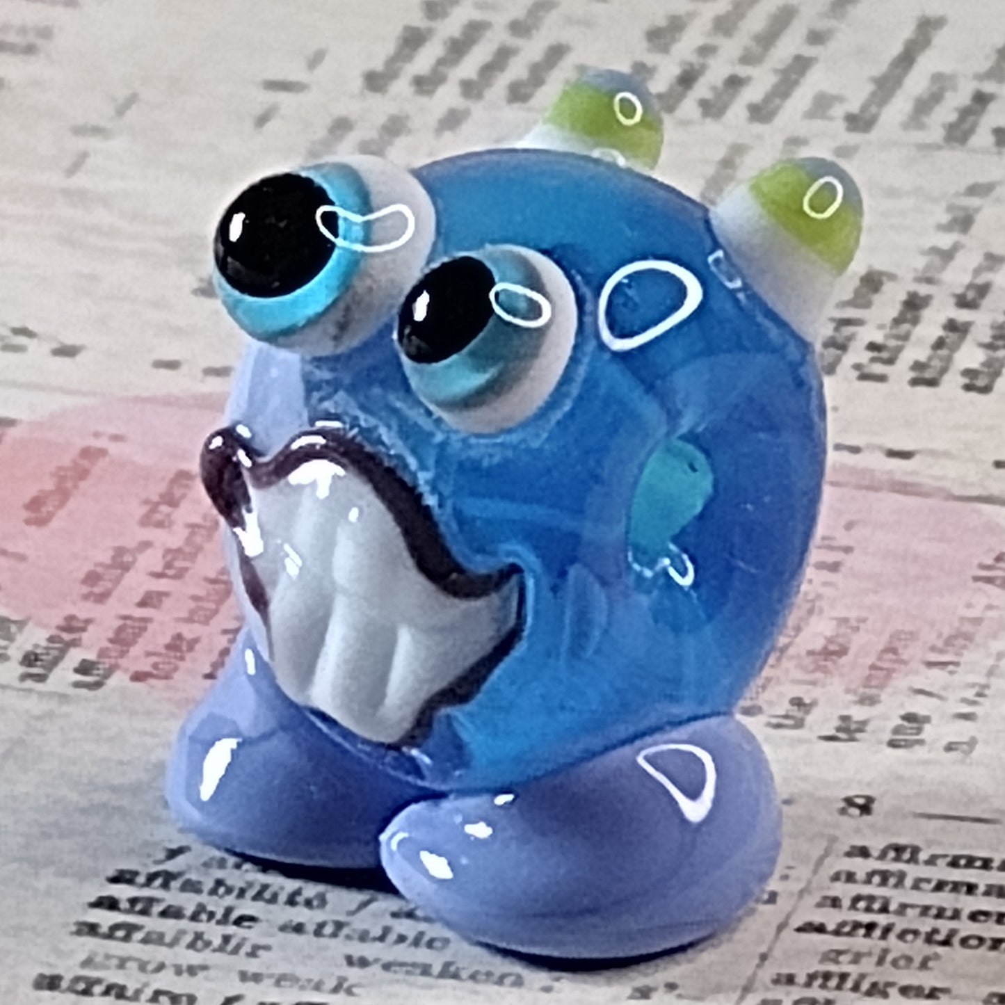 Brook - blue and aqua little monster bead Jolene Beads