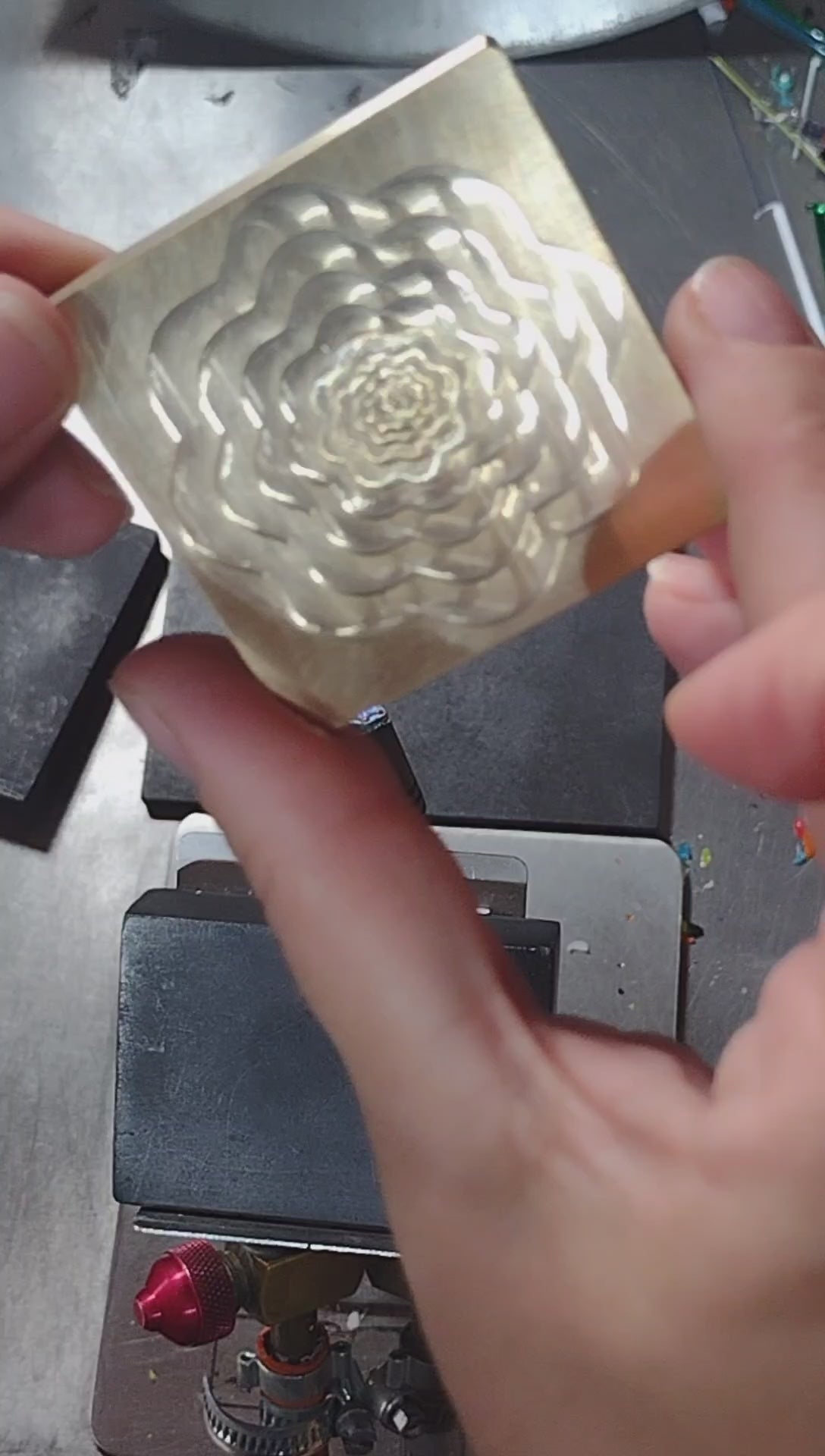 Brass flower texture tool video brass for glass jolene beads