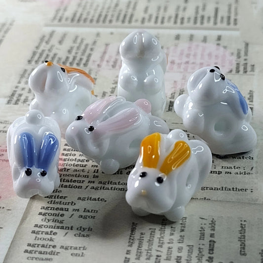 Lampwork bunny rabbit beads Jolene Beads