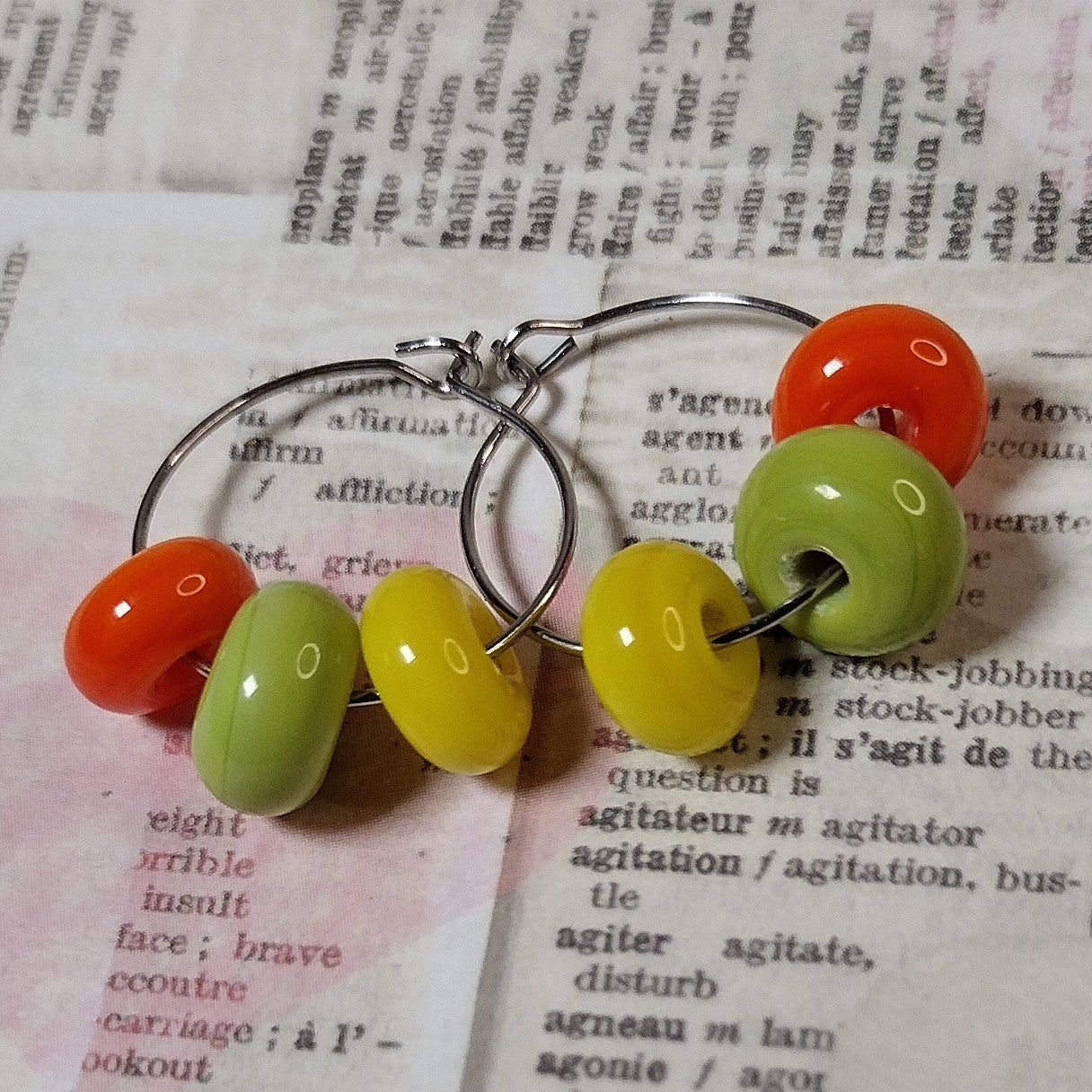 Summer colour swatch hoop earrings Jolene Beads