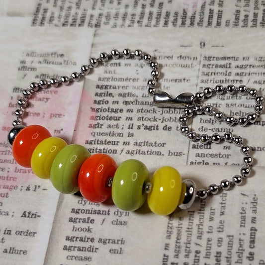 Summer colour swatch lampwork glass bead bracelet Jolene Beads