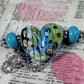 Blue and green patchwork heart necklace Jolene Beads