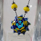 Lagoona - 10 point blue dragonscale lampwork disc necklace Jolene Beads