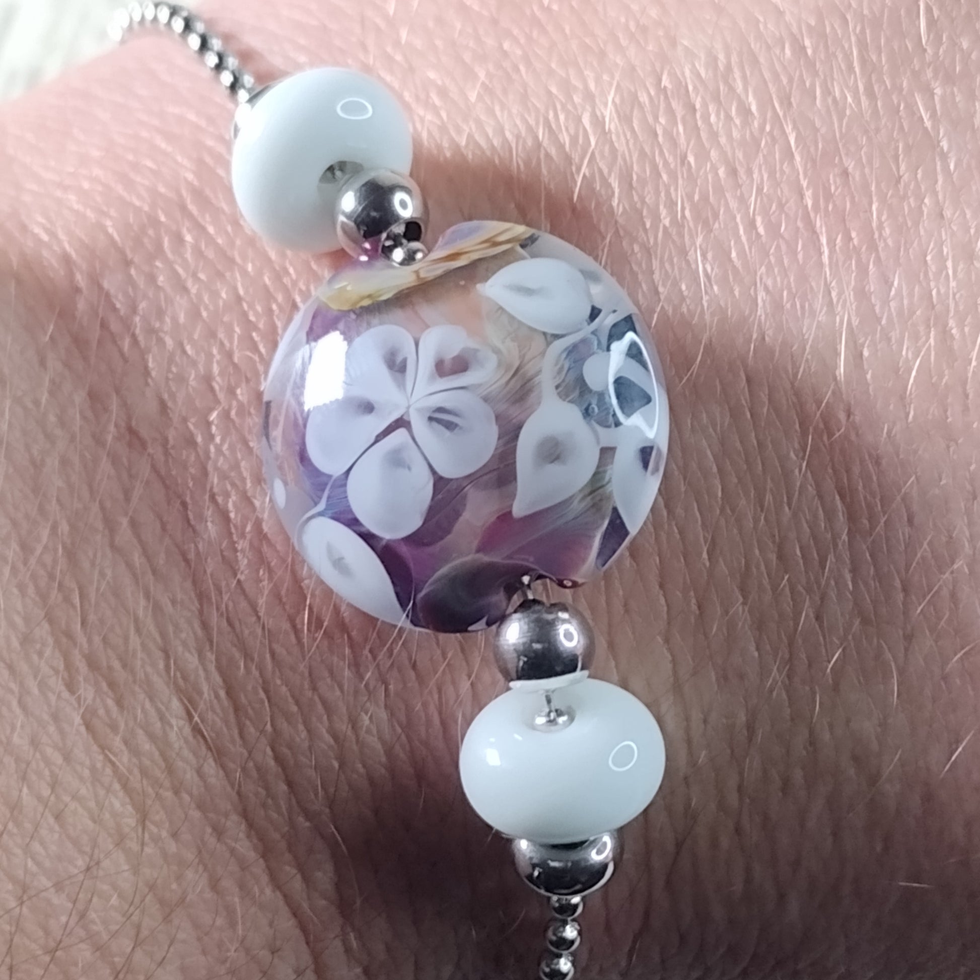 Purple ghost flower bracelet Jolene Beads
