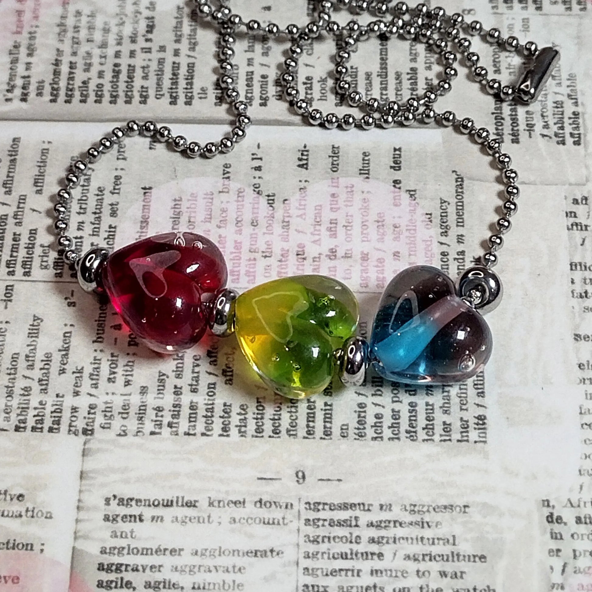Juicy Rainbow heart statement necklace Jolene Beads