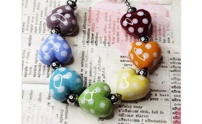 Rainbow heart statement necklace Jolene Beads