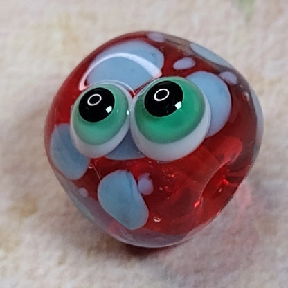 Red and orange mini pet pebble beads Jolene Beads