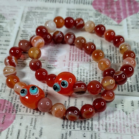 Orange agate buddy bead bracelets Jolene Beads