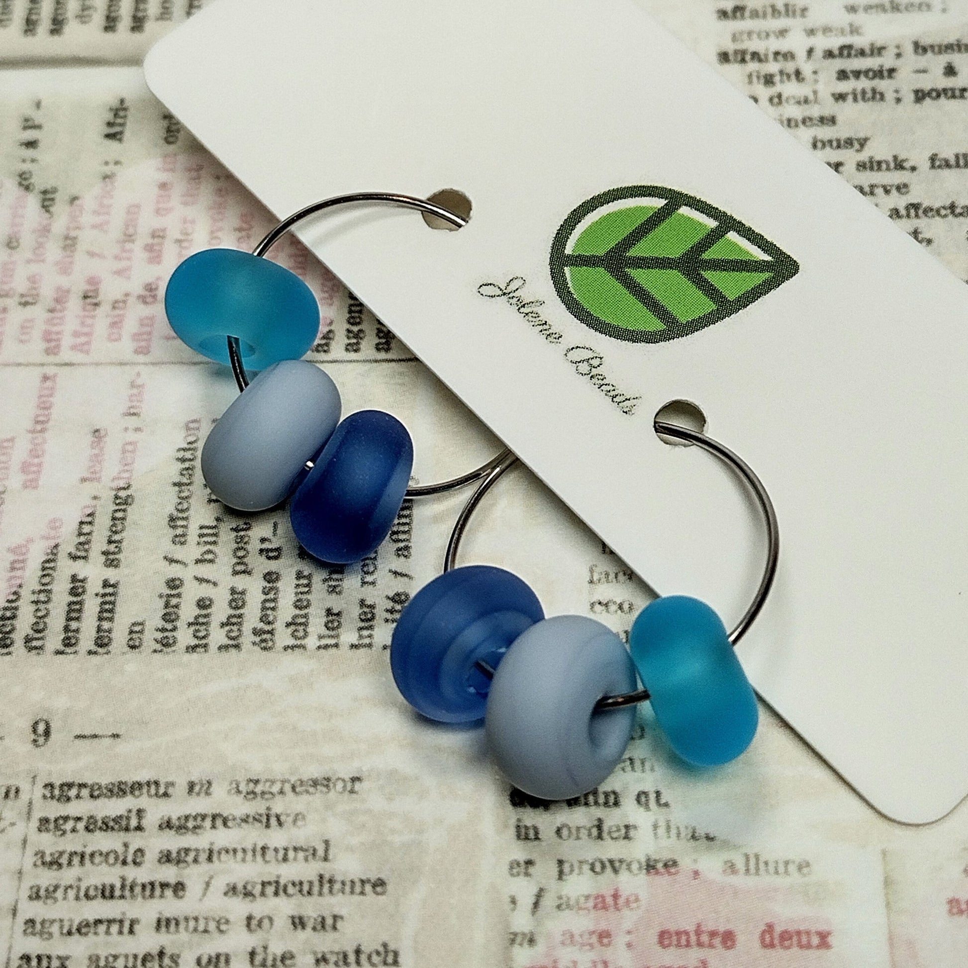 Ocean colour swatch hoop earrings Jolene Beads