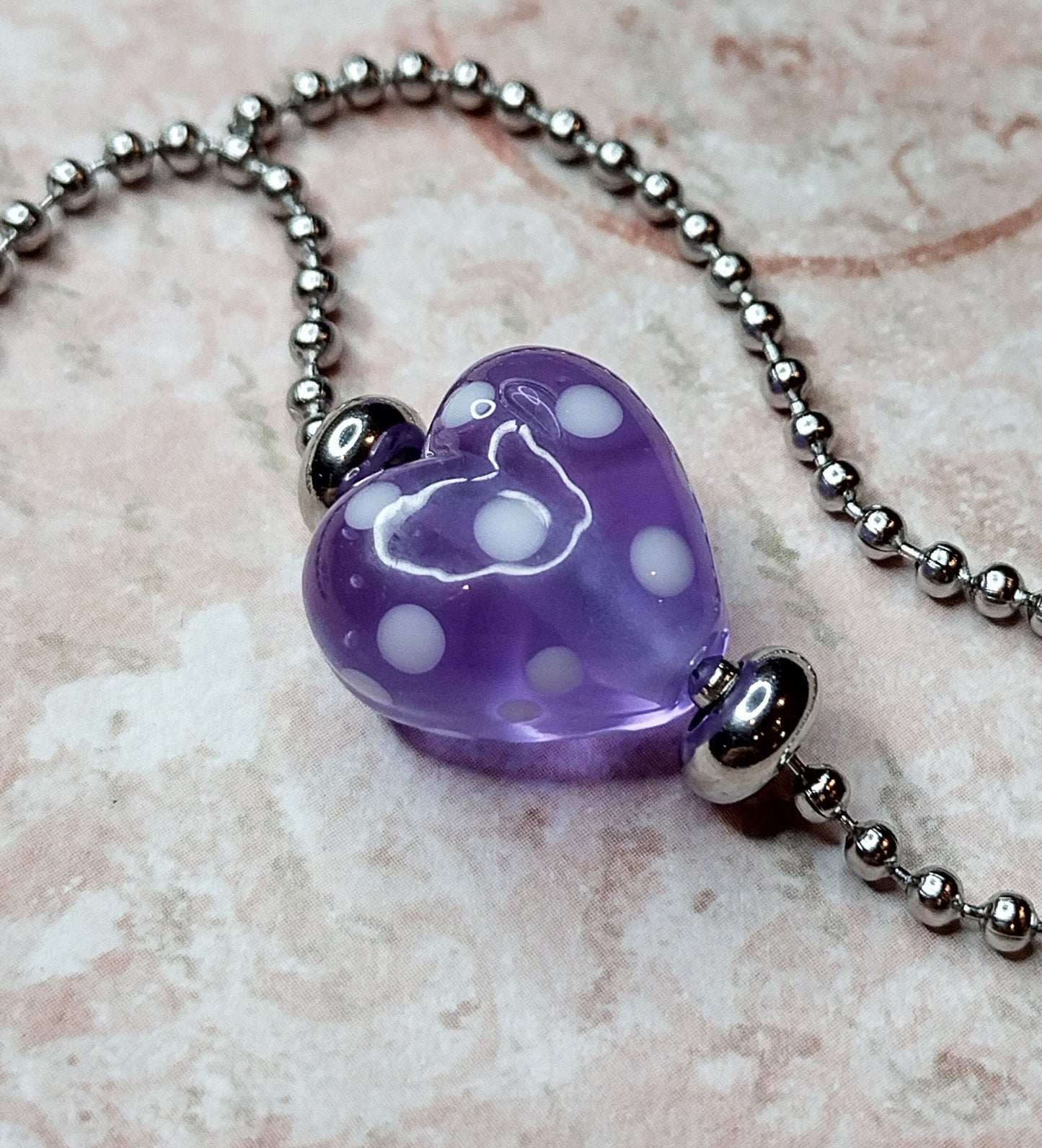 Opal Lilac glass lampwork heart bead bracelet collection Jolene Beads