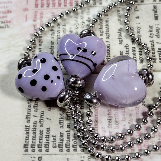 Soft lilac heart bracelets Jolene Beads