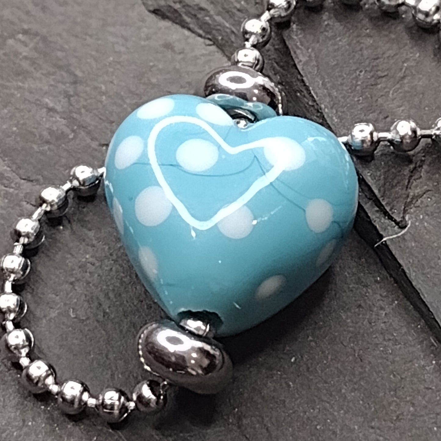 Dotty rainbow heart bracelets - white dots Jolene Beads